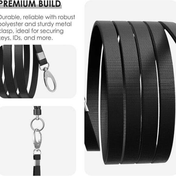 10 Pack Lanyards for ID Badges, Cruise Ship Cards, Keys, Keychain, Long-lasting - Picture 3 of 7